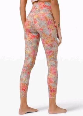 Lululemon Align Highrise Pant 25" Inflorescence Floral Leggings Yoga Nulu Size 4